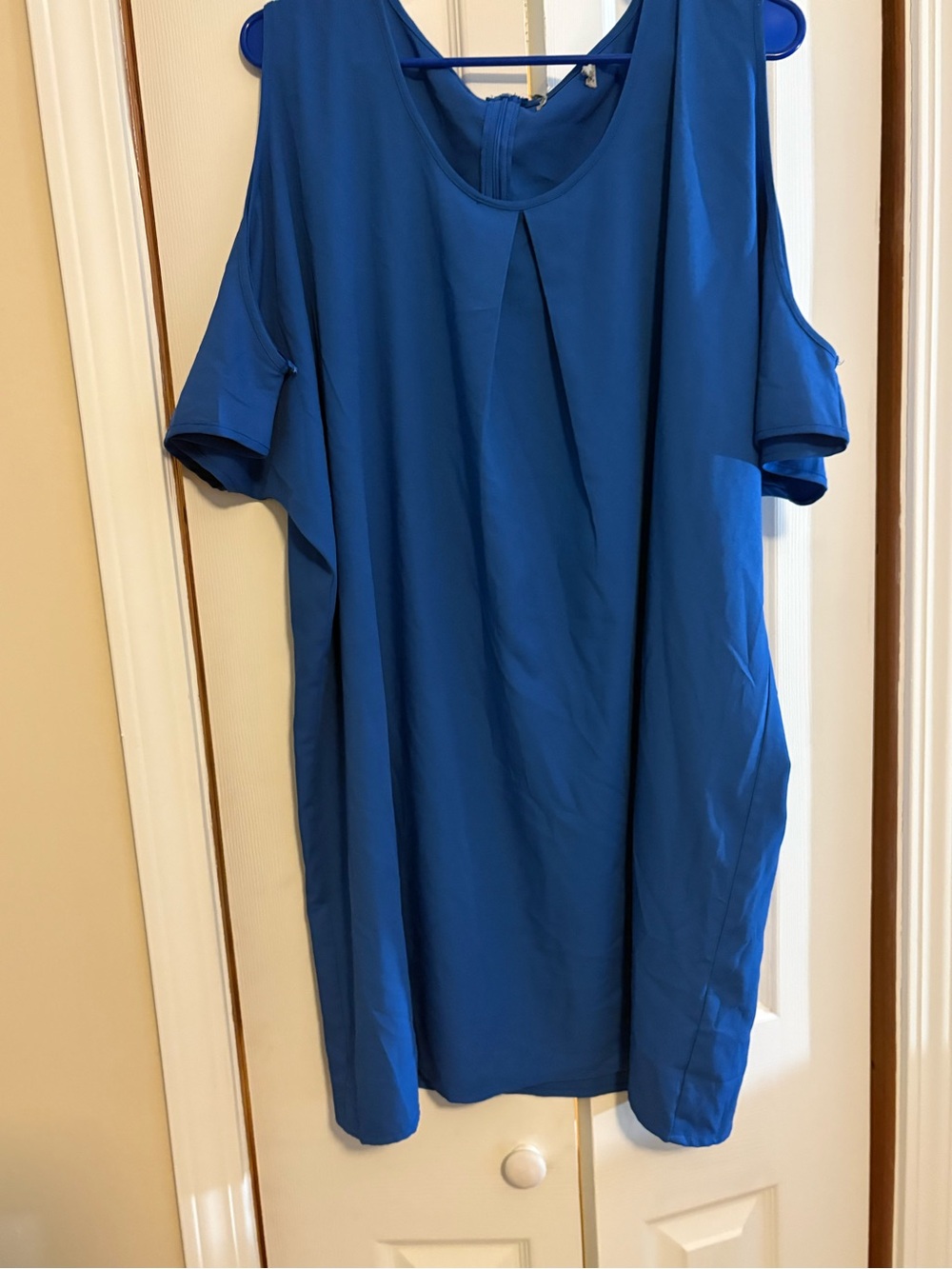 Alice & You Royal Blue Cold-Shoulder Midi Dress
